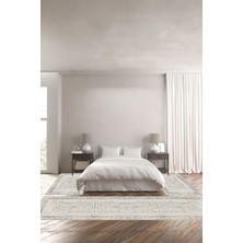 Napoli Home Dijital Baskılı Kaymaz Yıkanabilir Iskandinav Modern Üçlü Yatak Odası, Yo-Iskandinav-31-Bej,