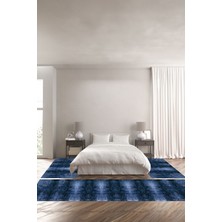 Napoli Home Dijital Baskılı Kaymaz Taban Yıkanabilir Sade  Buğulu Model Üçlü Yatak Odası, Yo-Sade-75-Lacivert,