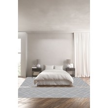 Napoli Home Dijital Baskılı Kaymaz Yıkanabilir Sade Çizgili Modern Üçlü Yatak Odası, Yo-Sade-105-Gri,