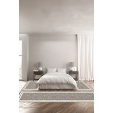 Napoli Home Dijital Baskılı Kaymaz Yıkanabilir Çerçeveli Hasır Desen Üçlü Yatak Odası,Yo-Çerçeveli-69-Kahve,