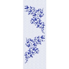Napoli Home Dijital Baskılı Kaymaz Yıkanabilir Modern Kelebek Desenli Üçlü Yatak Odası, Yo-Modern-147-Mavi,