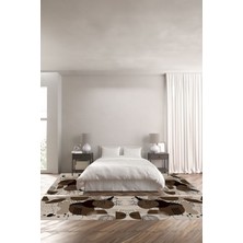Napoli Home Dijital Baskılı Kaymaz Yıkanabilir Modern Rengarenk Modelli Üçlü Yatak Odası, Yo-Modern-154-Kahve,