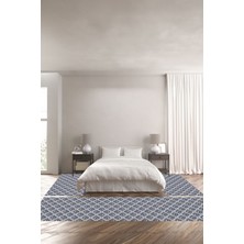 Napoli Home Dijital Baskılı Kaymaz Yıkanabilir Modern Klasik Desen Üçlü Yatak Odası, Yo-Modern-180-Mavi,
