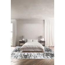 Napoli Home Dijital Baskılı Kaymaz Yıkanabilir Modern Ağaçlı Desen Üçlü Yatak Odası, Yo-Modern-189-Gri,