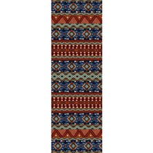 Napoli Home Dijital Baskılı Kaymaz Taban Yıkanabilir Etnik Çizgi Modelli Üçlü Yatak Odası, Yo-Etnik-37-Renkli,