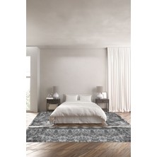 Napoli Home Dijital Baskılı Kaymaz Yıkanabilir Modern Sade Üçlü Yatak Odası Takımı, Yo-Modern-215-Gri,