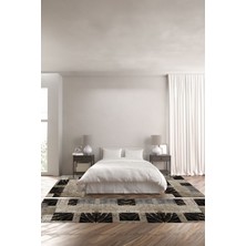 Napoli Home Baskılı Kaymaz Yıkanabilir Patchwork Çizgili Modern Üçlü Yatak Odası, Yo-Patchwork-30-Renkli,