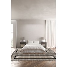 Napoli Home Dijital Baskılı Kaymaz Yıkanabilir Çerçeveli Modern Üçlü Yatak Odası,Yo-Çerçevelı-125-Kahve,