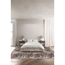 Napoli Home Dijital Baskılı Kaymaz Yıkanabilir Modern Kuş Tüyü Motifli Üçlü Yatak Odası, Yo-Modern-157-Vizon,