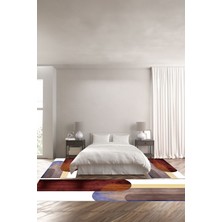 Napoli Home Dijital Baskılı Kaymaz Yıkanabilir Modern Sade Desenli Üçlü Yatak Odası, Yo-Modern-165-Renkli,
