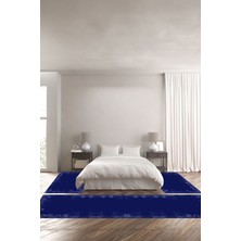 Napoli Home Dijital Baskılı Kaymaz Yıkanabilir Modern Ağaç Desenli Üçlü Yatak Odası, Yo-Modern-203-Mavi,