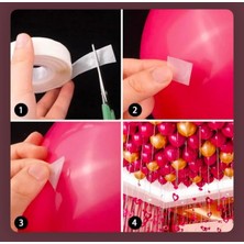Çift Taraflı Yapışkan Balon Yapıştırma Bandı Sticker Damla Modeli ve Uçan Balon Aparatı Yapıştırıcı