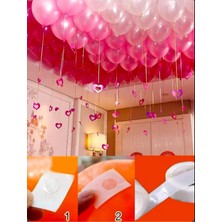 Çift Taraflı Yapışkan Balon Yapıştırma Bandı Sticker Damla Modeli ve Uçan Balon Aparatı Yapıştırıcı