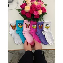 Airsocks 6'lı Kız Çocuk Rengarenk Karakterli Tenis Çorap
