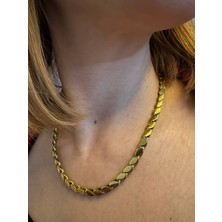 Aytun Arpa Model Gold Çelik Kolye