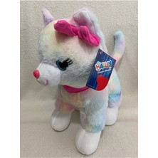 Oyuncak 30 cm Pembe Tokalı Kedi(Kedi Sesi Çıkaran)