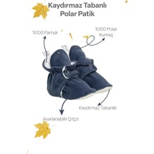 Petit Boom Kız / Erkek Bebek Polar Patik, Kaydırmaz Taban, İçi Pamuklu Astar, Panduf, Ev Patiği, Antrasit