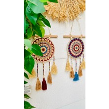 Makromenis Nazarlık Düşkapanı Nazar Boncuğu Rüya Tutucu Kapı Süsü Duvar Süsü Dreamcatcher Mandala