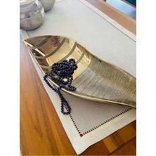 The Chanta El Yapımı Antika Ajurlu Işlenebilir Linen Runner Ekru 80 x 40 cm