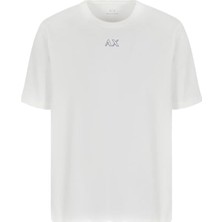 Erkek Bisiklet Yaka T-Shirt - Beyaz