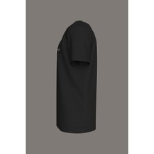 Erkek Woven Label T-Shirt - Siyah