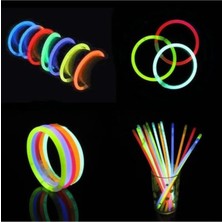 50 Adet Glow Işık Bileklik Fosforlu Yılbaşı Gece Kulüp Konser Parti Bilekliği Neon Stick Çubuk 20 cm