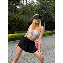 New Journal Kadın Siyah Bol Kesim Taytlı Spor Şort NWJ-SRT-2580