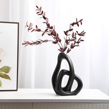 binbirdemet Iskandinav Seramik Burgu Vazo Siyah