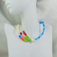 Kum Boncuk Incili Yıldız Kolye Sedef Yıldız Boncuk Kolye Sedef Yıldızlı Choker Kolye Inci Kolye