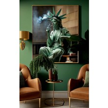 Elmas Dizayn Özel Tasarım 4mm Tamperli Uv Baskı Cam Tablo Ev Ofis Duvar Dekor Hediyelik Tablo Özgürlük Heykeli Abd