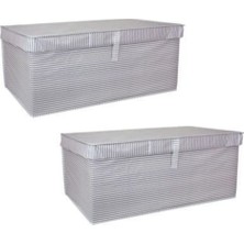 2 Adet - Kapaklı Çok Amaçlı(Çamaşır-Saklama-Düzenleme Vb) Hurç, Kutu 70X40X30 - Mega Plus Kutu - gr