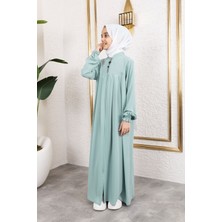 Robalı Pileli Çocuk Ferace & Mint