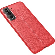 Newface Samsung Galaxy S21 Fe Kılıf Focus Derili Silikon - Kırmızı 11