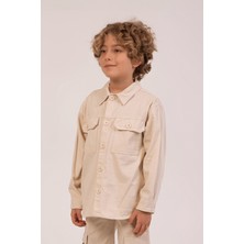 Günlük ve Özel Anlar Için Şık Pamuklu Gabardin Erkek Çocuk Gömlek Ceket