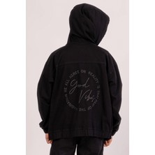 Good Vibes Gabardin Kapüşonlu Fermuarlı Erkek Çocuk Sweatshirt