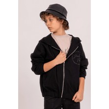 Good Vibes Gabardin Kapüşonlu Fermuarlı Erkek Çocuk Sweatshirt