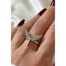 Leo'Stone Özel Üretim Mikail Meleği Tasarım Ayarlanabilir Kadın Çelik Yüzük