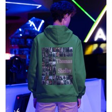 Terzili Giyin Peaky Blinders-Thomas Shelby Albüm Baskılı Kapüşonlu Kanguru Cep Sweatshirt