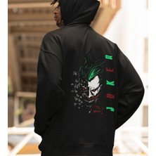Terzili Giyin Joker Baskılı Erkek Kapüşonlu Sweatshirt
