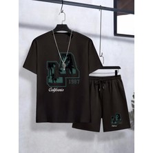 Punıx  Kıds  Özel  Tasarım  L  A  Baskılı  Yeni  Trend  Erkek  Çocuk  T-Shırt  Şort  Takım