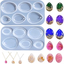 Tahtakale Toptancı Epoksi Reçine Silikon Kalıp Çoklu Kristal Damla Figürleri Anahtarlık Kolye Kalıbı