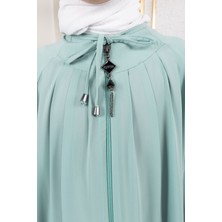Bağcıklı Pileli Çocuk Ferace & Mint