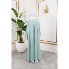 Bağcıklı Pileli Çocuk Ferace & Mint