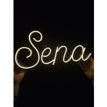 Çizgi Neon Cizgineon Sena Isim Işıklı Neon Led Duvar Dekarasyon 45*25 cm Açık sarı