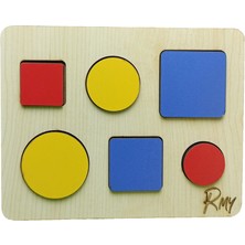 Montessori Ahşap Geometrik Şekilller Bul-Tak-Çıkar 2 Şekil