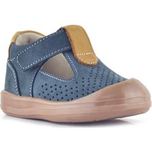 Rakerplus Shaun Hakiki Deri Gri Taba Cırtlı Anatomik Bebek Sandalet