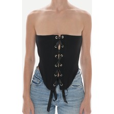 Oment Design Isabella Corset - Metal Kuşgözü, Bağlamalı, Korse Büstiyer