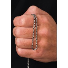TMT Silver Gümüş 2.5 mm Erkek  Oksitli Karartılmış  Zincir Kolye