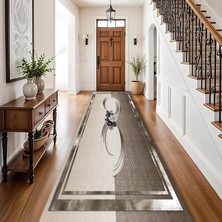 Dekoratif Salon Mutfak Koridor Halısı Modern Vizon 4011
