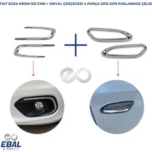 Ebal Oto Fiat Egea Krom Sinyal Çerçevesi + Sis Çerçevesi 2015-2019 Arası P.çelik